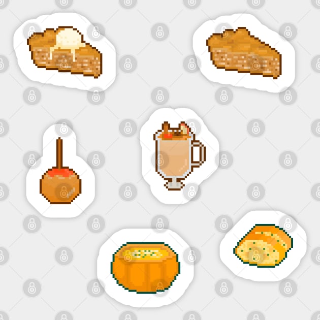 Fall themed foods pixel art Sticker by toffany's